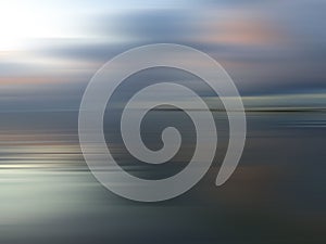 Blurry background of the blue beach with water reflection. Blue abstract backgrounds of the sea with smooth motion digital effect