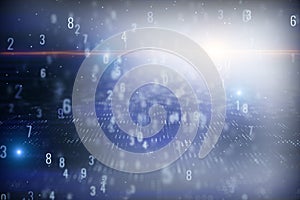 Blurry binary code backdrop