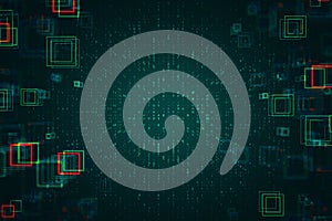 Blurry binary code backdrop