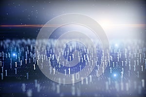 Blurry binary code background