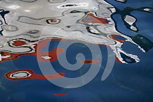 Blurry colorful abstract reflections in the water