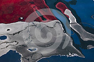 Blurry colorful abstract reflections in the water