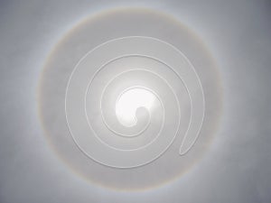 Blurry of corona, ring around the sun