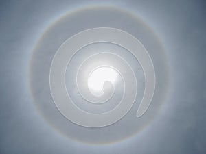 Blurry of corona, ring around the sun