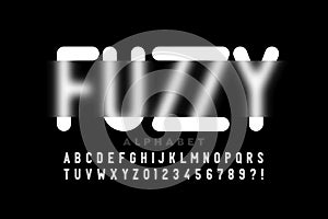 Blurry effect font design, fuzzy alphabet