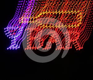 Blurry neon bar sign with a wine bottle