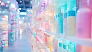 Blurry Picture Of Cosmetics Department Store In A Shopping Mall With Abstract Filter photo