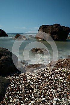 Blurry sea by long shutter.