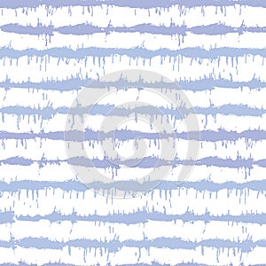 Blurry shibori striped tie dye background. Seamless pattern irregular stripe on bleached resist white background