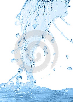 Blurry water running isolated