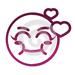 Blush love funny smiley emoticon face expression gradient style icon