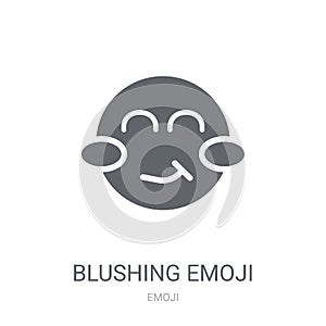Blushing emoji icon. Trendy Blushing emoji logo concept on white