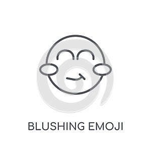 Blushing emoji linear icon. Modern outline Blushing emoji logo c
