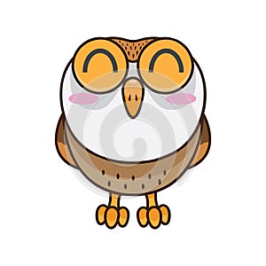 blushing owl. Vector illustration decorative design