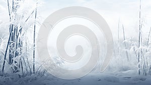 Blustery Bamboo: An Expansive Grove Covered in Ice AI Generated