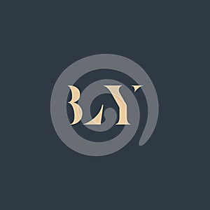 BLY abstract letter logo