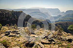 Blyde river canyon, three rondawels. Viewpoint to the canyon. South Africa
