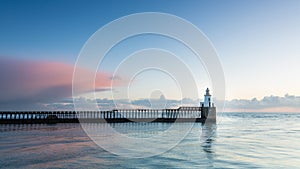 Blyth Beach and Piers at Sunrise. photo