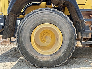 heavy machinery earth mover road construction large tire