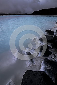 The BlÃ¡a lÃ³niÃ°, blue lagoon, a thermal resort near Reykjavik, Iceland