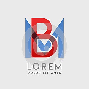 BM logo letters with blue and red gradation