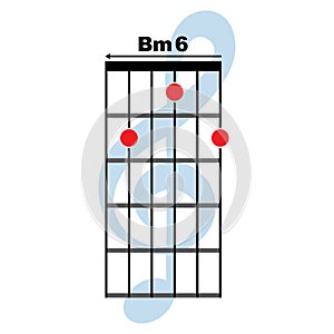 Bm6 guitar chord icon