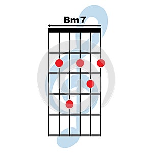 Bm7 guitar chord icon