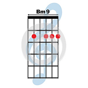 Bm9 guitar chord icon