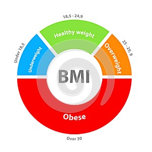 BMI or body mass index dial chart