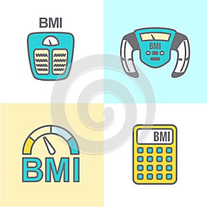 BMI or Body Mass Index Icons