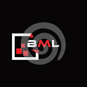 BML creative minimalist letter logo. BML unique vector initials alphabet letter logo design