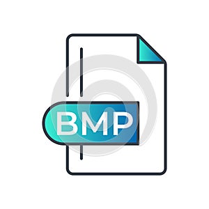 BMP File Format Icon. Bitmap image file extension gradiant icon