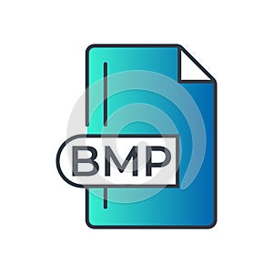 BMP File Format Icon. Bitmap image file extension gradiant icon