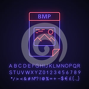 BMP file neon light icon photo