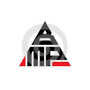 BMP triangle letter logo design with triangle shape. BMP triangle logo design monogram. BMP triangle vector logo template with red photo