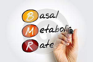 BMR - Basal Metabolic Rate acronym, medical concept background