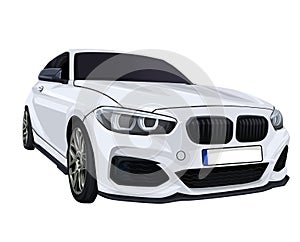 BMW Car Vector Illustration White 2