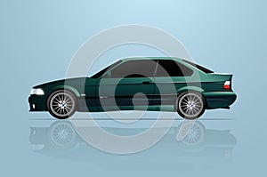 BMW e36 car illustration vector background wallpaper