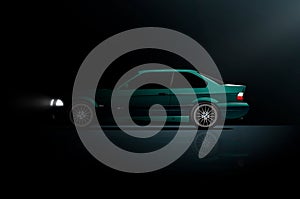 BMW e36 coupe car poster illustration