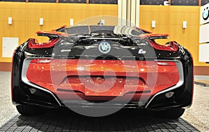 BMW I8 Sports Car Rear View