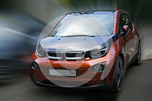 BMW i3 red electric car.