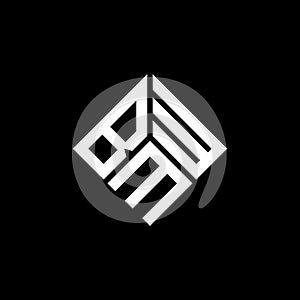BMW letter logo design on black background. BMW creative initials letter logo concept. BMW letter design
