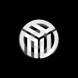 BMW letter logo design on black background. BMW creative initials letter logo concept. BMW letter design