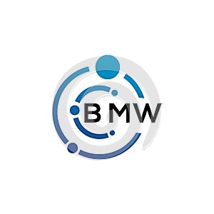 BMW letter logo design on white background. BMW creative initials letter logo concept. BMW letter design