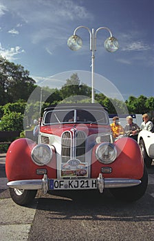 BMW 328 oldtimer car convertible front view