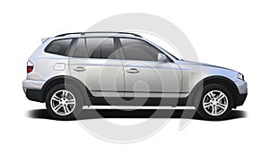 BMW X3 side view isolated on white