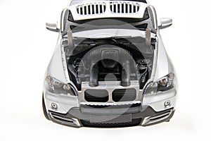 BMW X5 SUV bonnet open