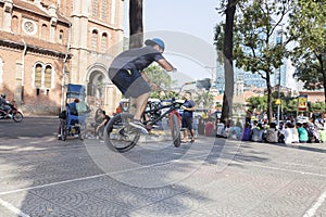 BMX acrobat in Ho Chi Minh, Vietnam