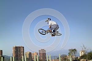 BMX bicycle acrobat photo