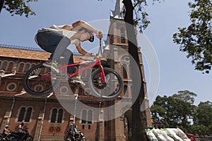 BMX acrobat in Ho Chi Minh, Vietnam